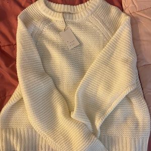 White crochet sweater